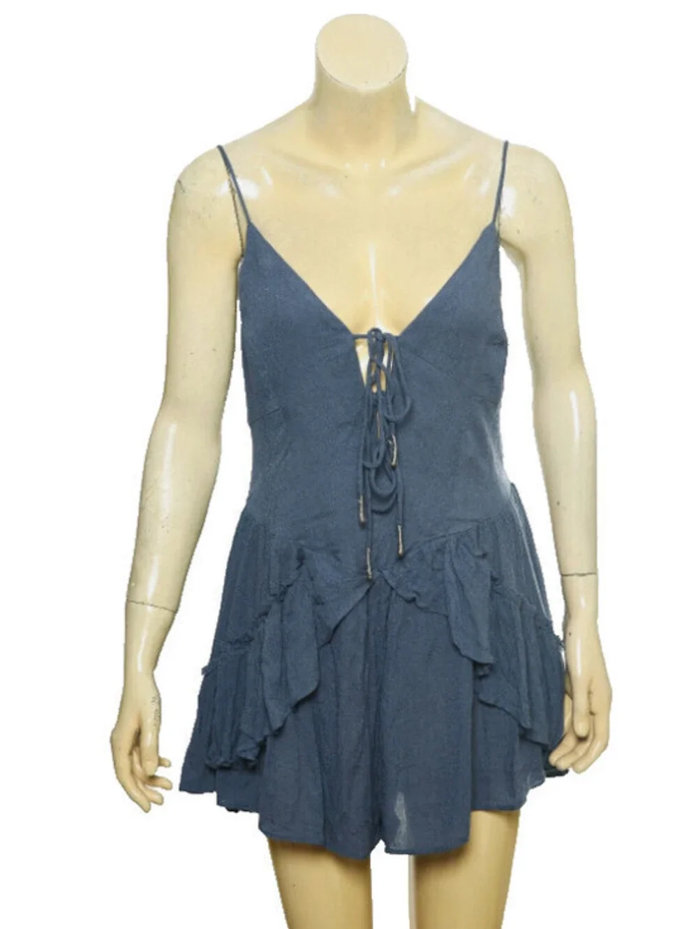 Free People Brielle Romper Casual Blue Sleeveless Playsuit NEW size S